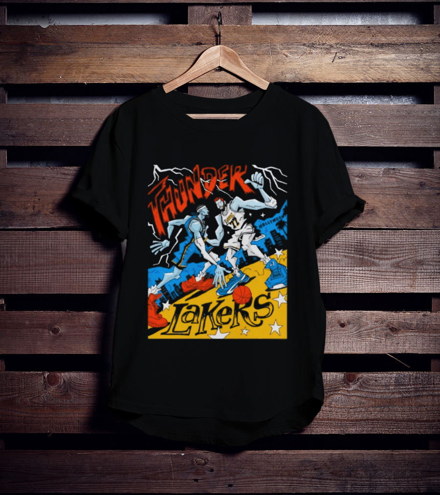 Shai Gilgeous Alexander Thunder Vs Luka Doncic Lakers MVP Cartoon Showdown T-Shirt