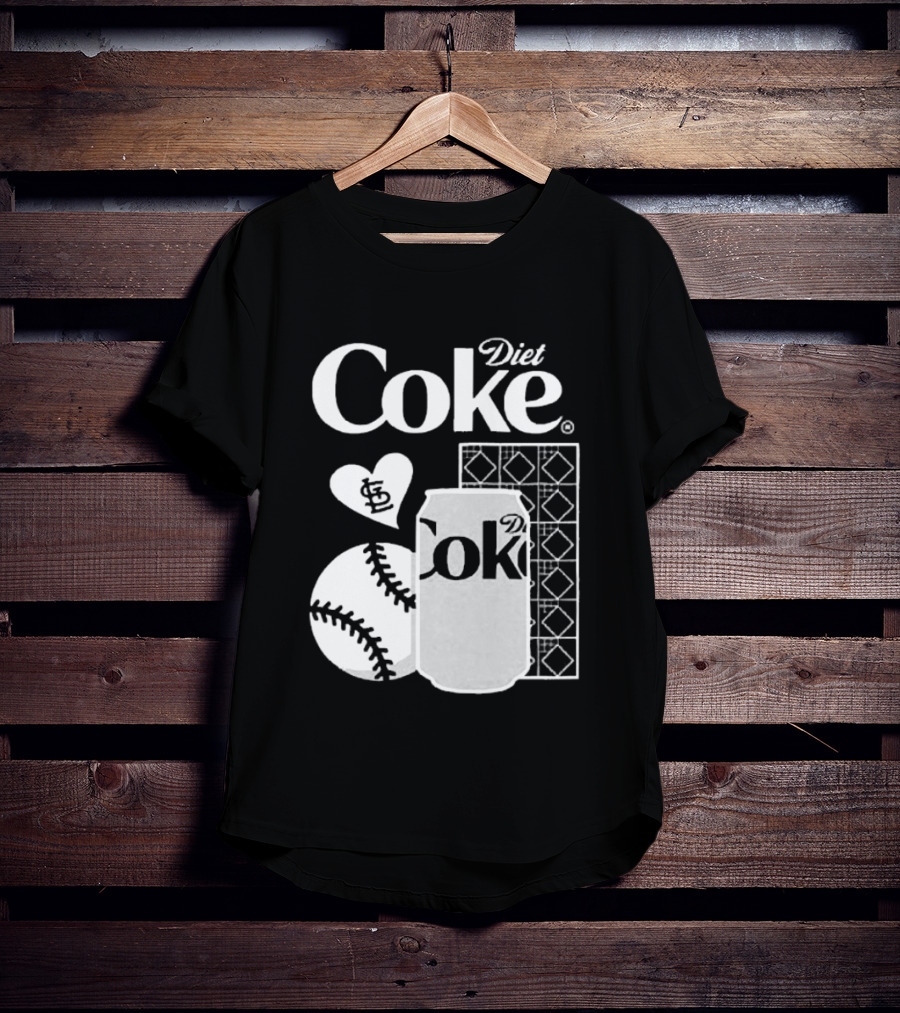 St. Louis Cardinals Diet Coke Night Baseball Can Heart 2026 T-Shirt