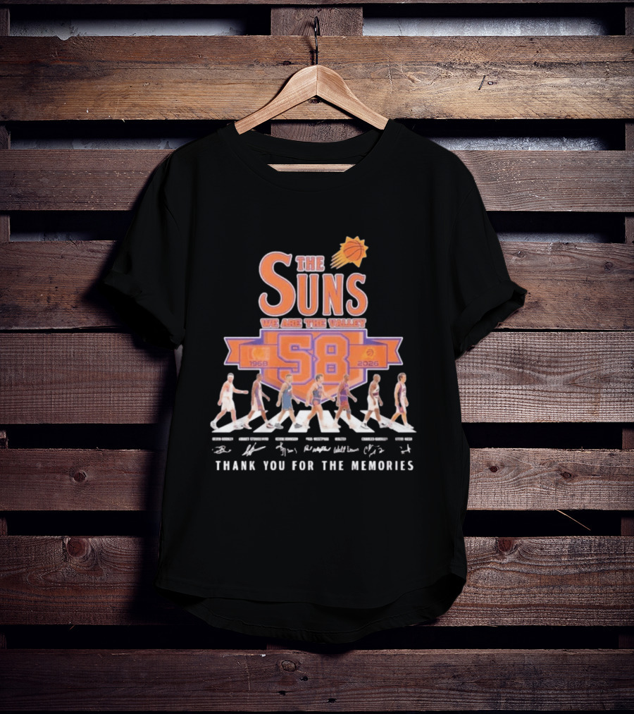 Phoenix Suns We Are The Valley 58th Anniversary 1968 2026 Abbey Road Basketball Thank You For The Memories T-Shirt