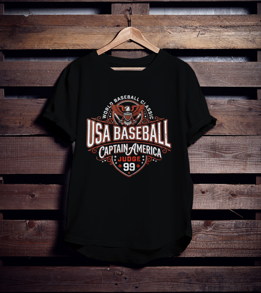 USA Baseball Captain America Judge 99 Independence Wings T-Shirt