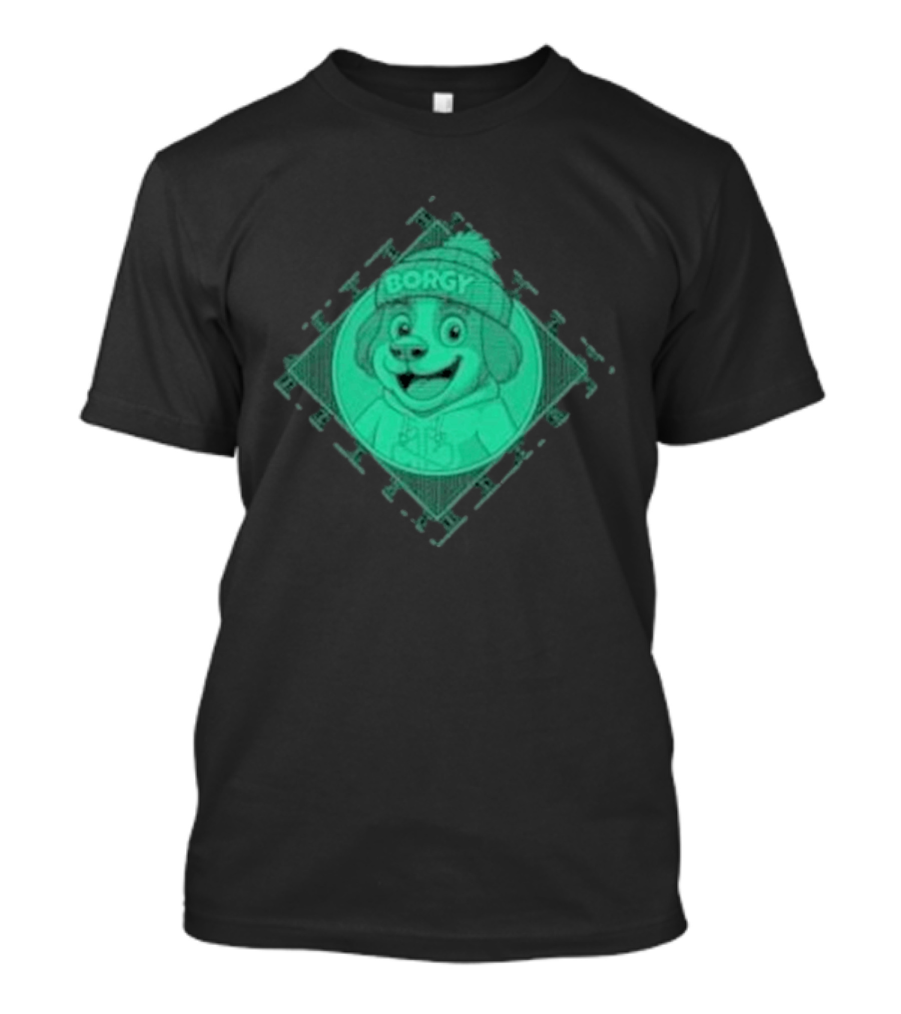 Borgy Borgy Greenlines Puzzle Dog With Beanie T-Shirt