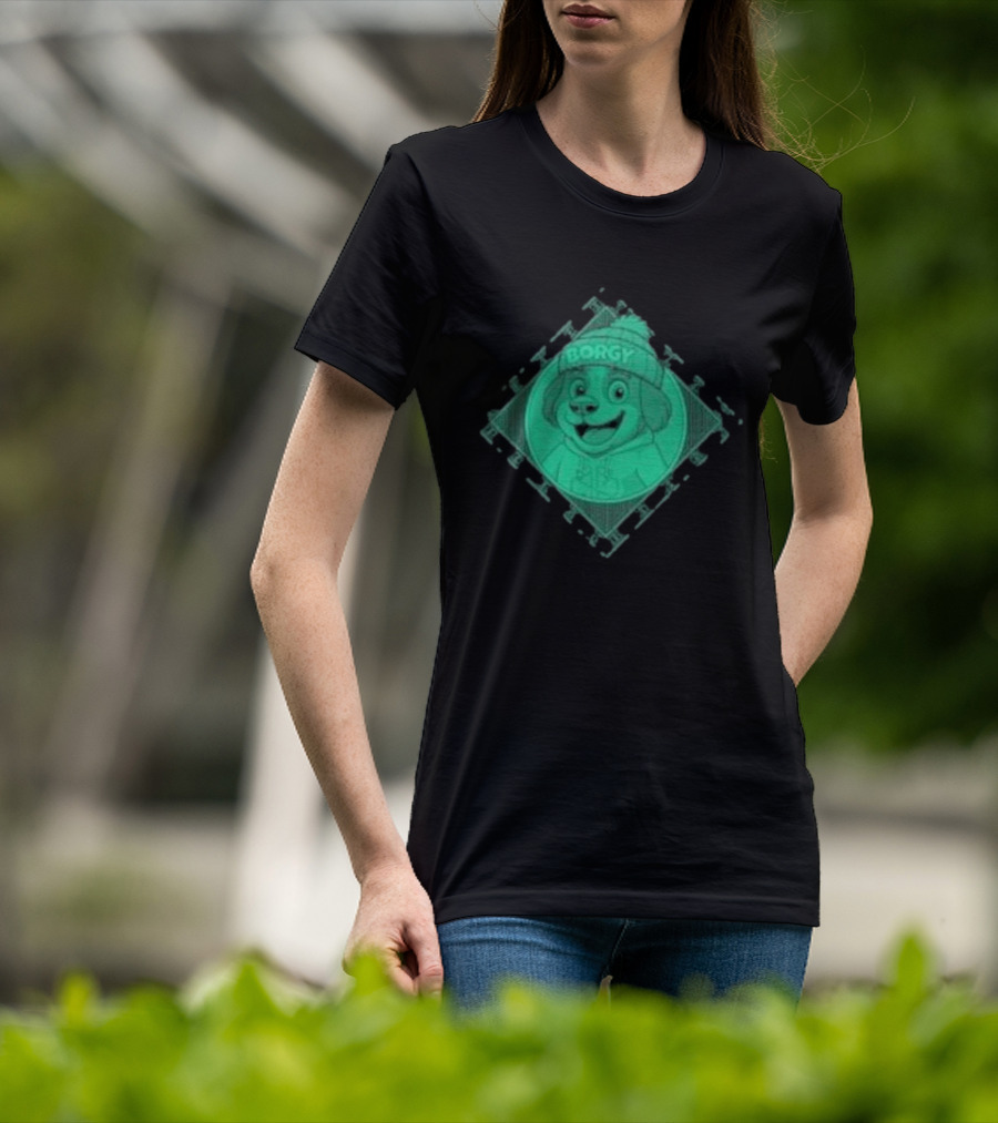 Borgy Borgy Greenlines Puzzle Dog With Beanie T-Shirt