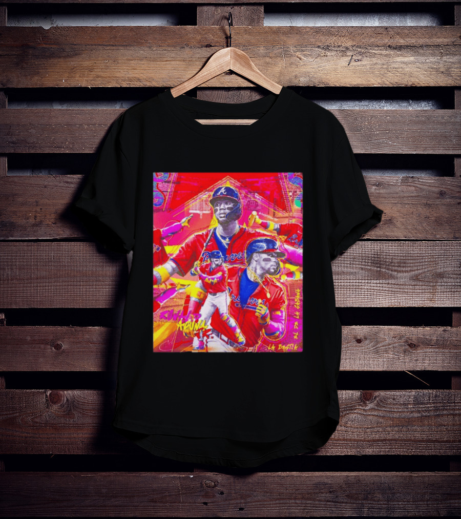 Ronald Acuña Jr Braves Atlanta Red Jersey Baseball Star Collage T-Shirt