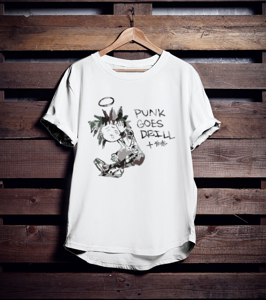Punk Goes Drill Anniversary Halo Angel Drawing T-Shirt