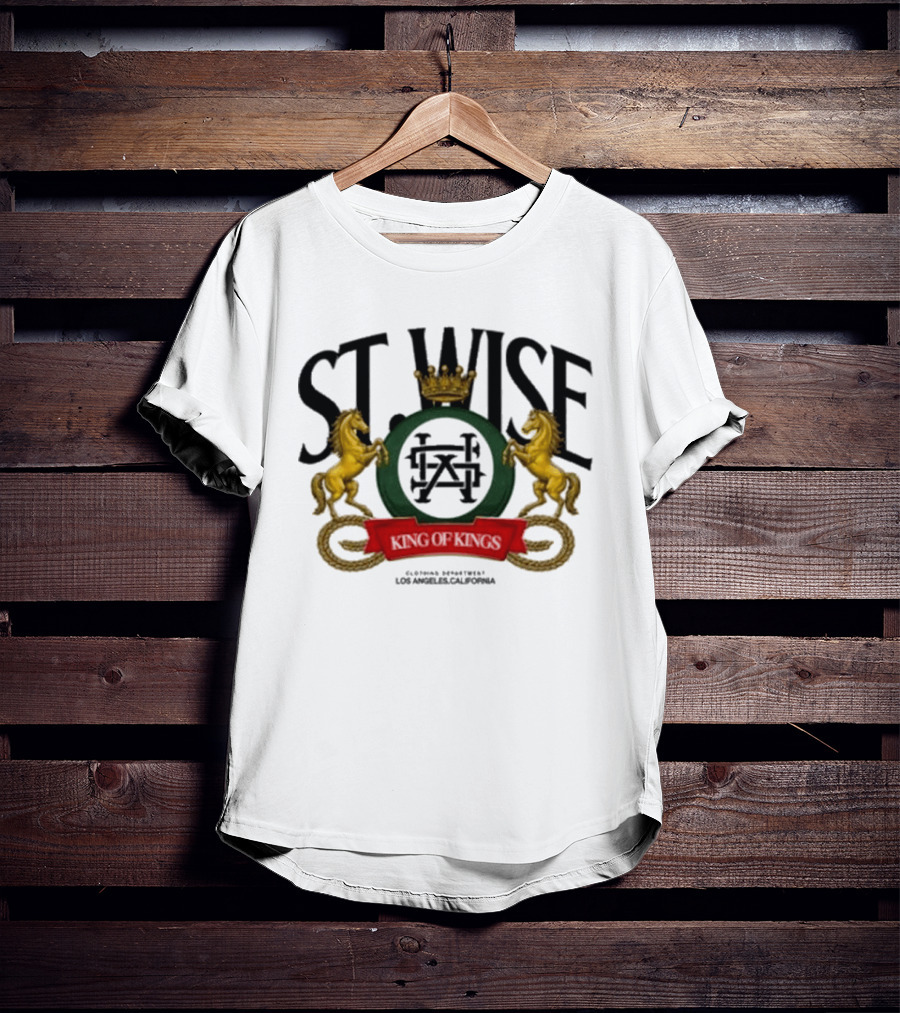 ST Wise Crowned Horse Emblem Los Angeles California T-Shirt
