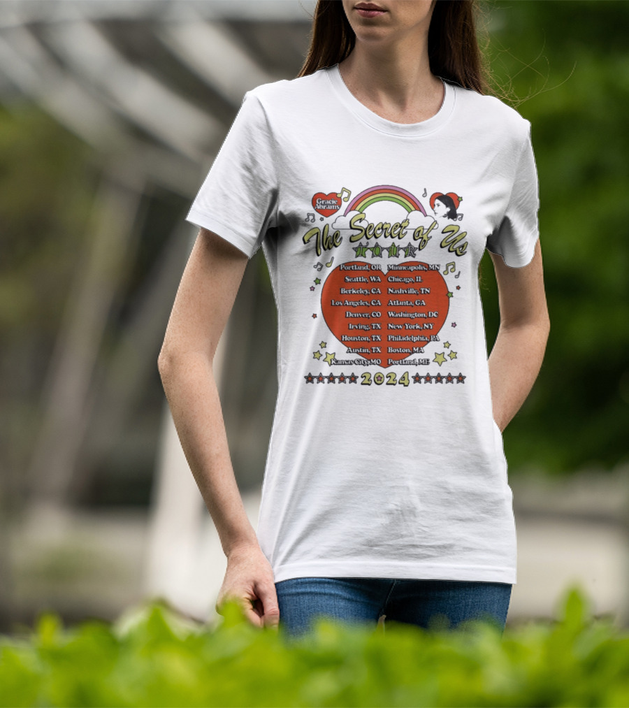 The Secret Of Us Tour 2024 Dates And Cities List With Rainbow And Stars T-Shirt