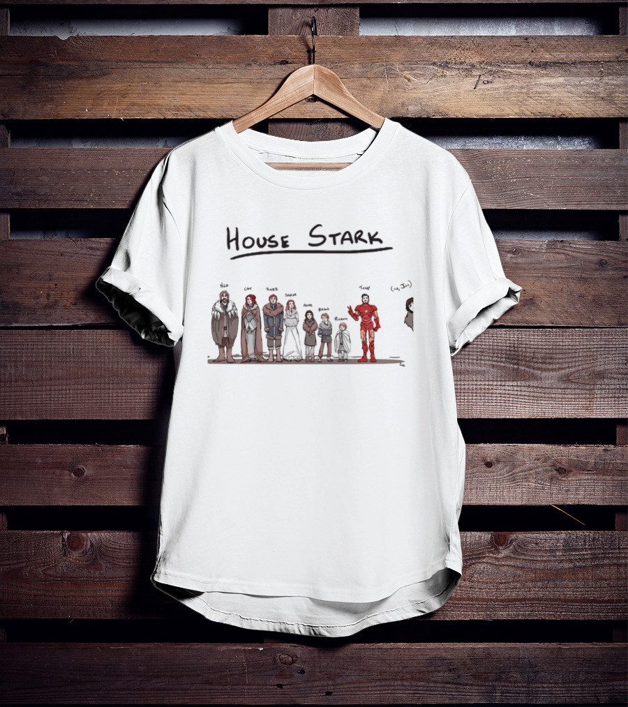 House Stark Tony Stark Iron Man Game Of Thrones Characters T-Shirt