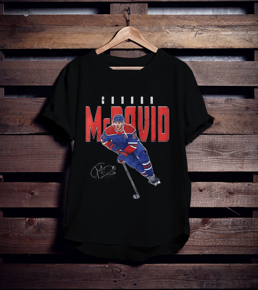 Connor McDavid Number 97 Edmonton Oilers NHL Hockey Player T-Shirt