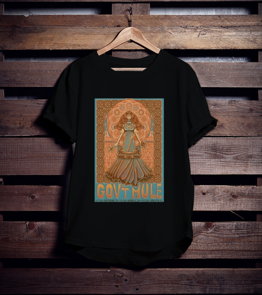 Gov't Mule Nashville IN Apr 8 2026 Psychedelic Art Nouveau Music Event T-Shirt
