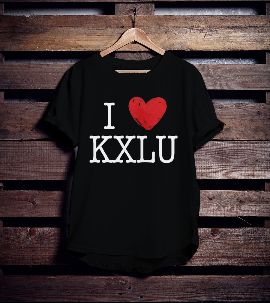I Love KXLU Radio Station Red Heart T-Shirt