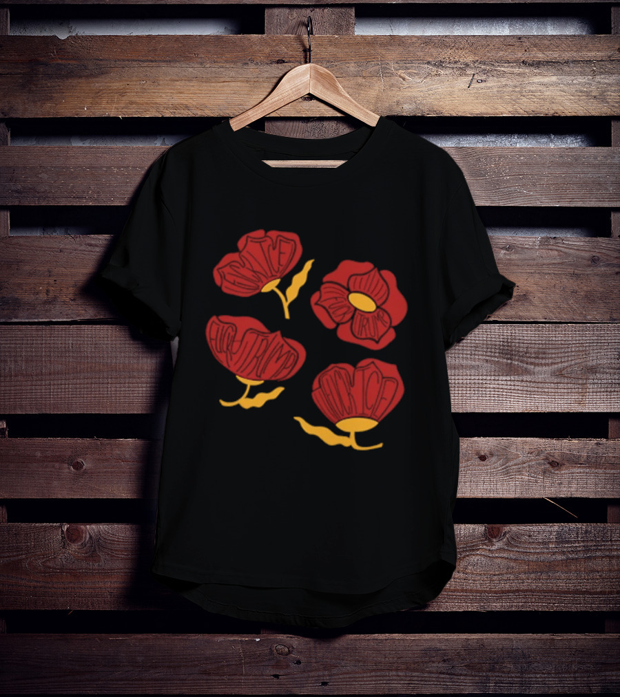 Red Poppy Floral Fuck Trump T-Shirt