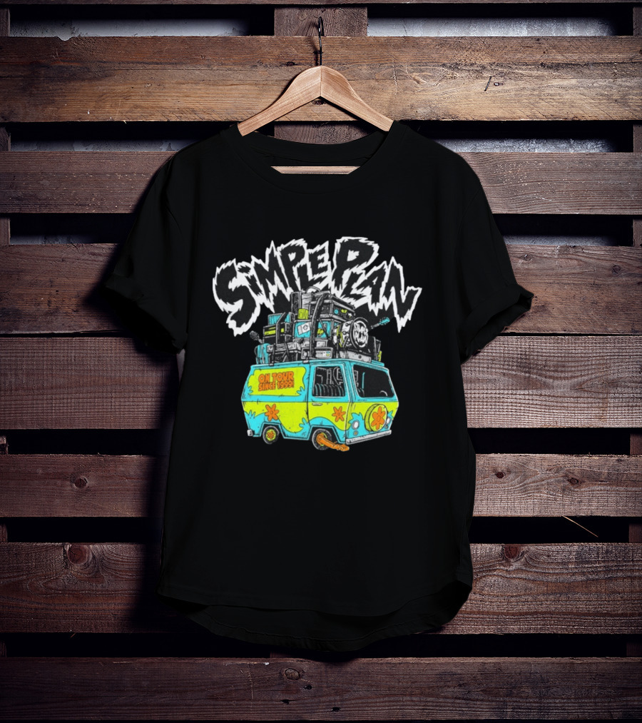 Simple Plan On Tour Since 1999 Scooby Doo Inspired Van T-Shirt