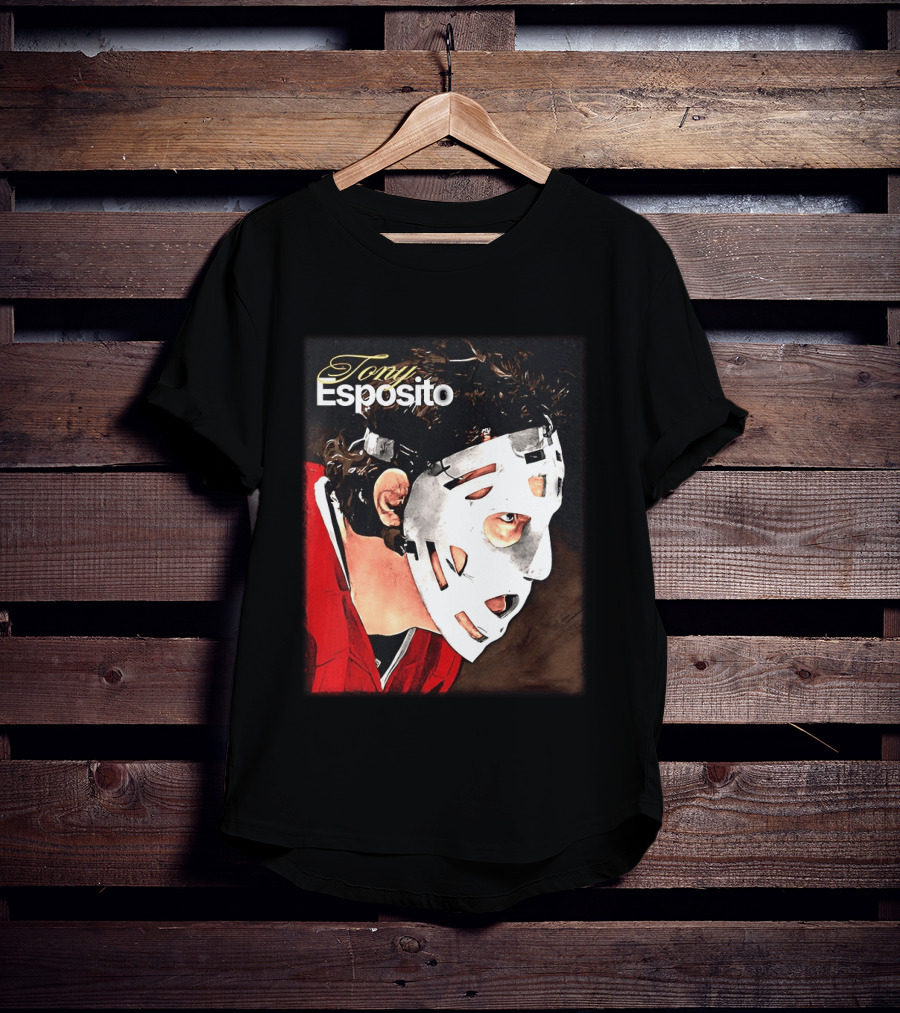 Tony Esposito Chicago Blackhawks NHL Mask Retro Hockey T-Shirt