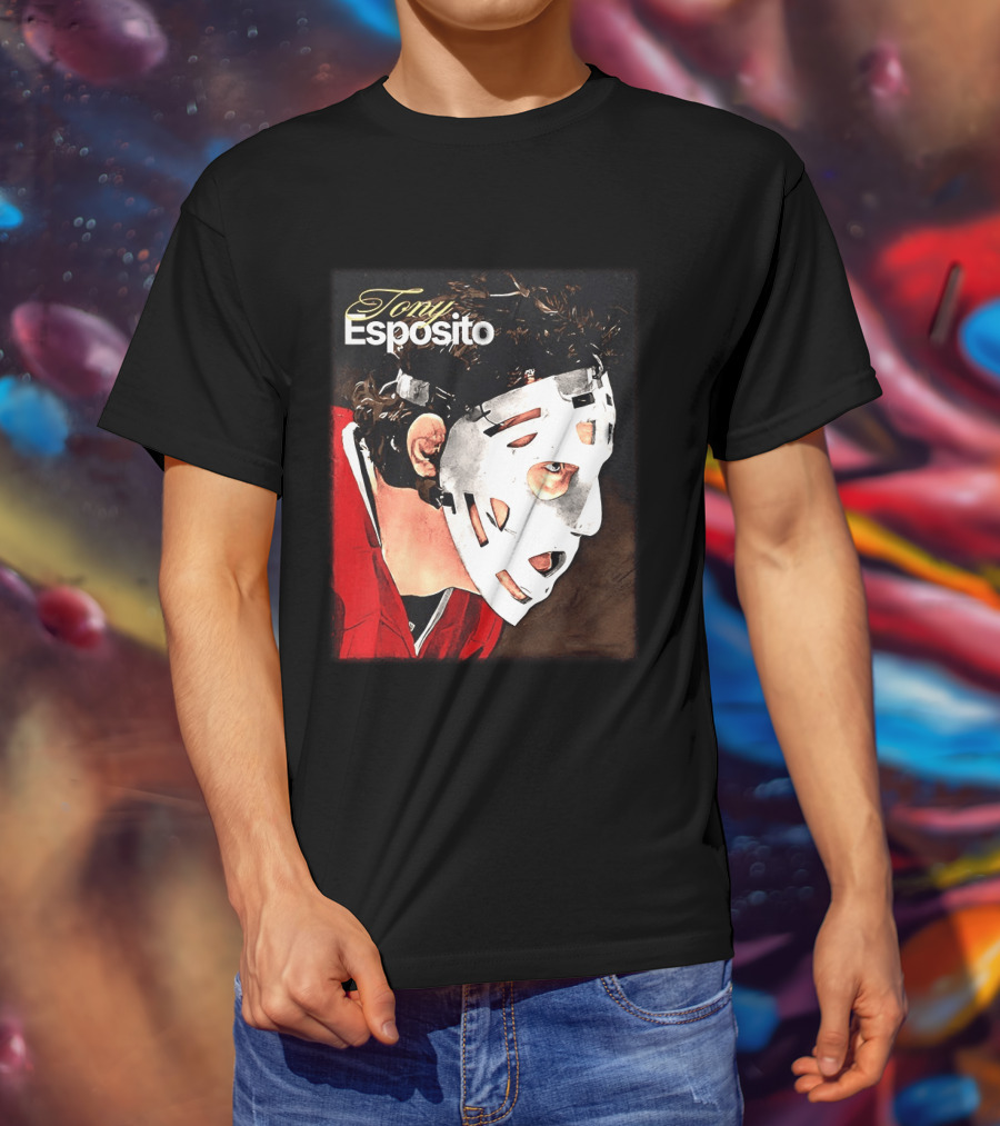 Tony Esposito Chicago Blackhawks NHL Mask Retro Hockey T-Shirt