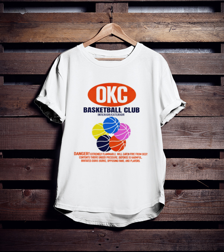 OKC Basketball Club Five Color Interior Exterior Balls T-Shirt