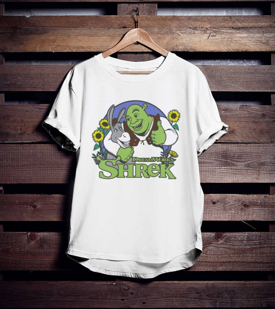 Shrek Donkey Thumbs Up Sunflowers DreamWorks T-Shirt