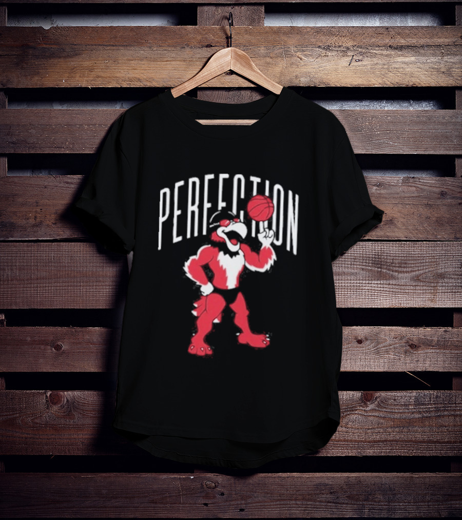 Perfection Basketball Mascot Red And White T-Shirt