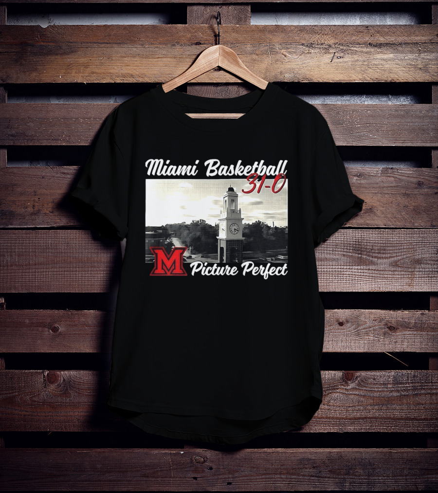 Miami Basketball 31 0 Picture Perfect M Tower T-Shirt