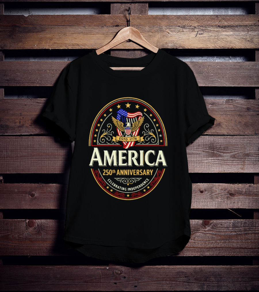America 250th Anniversary Celebrating Independence Eagle T-Shirt