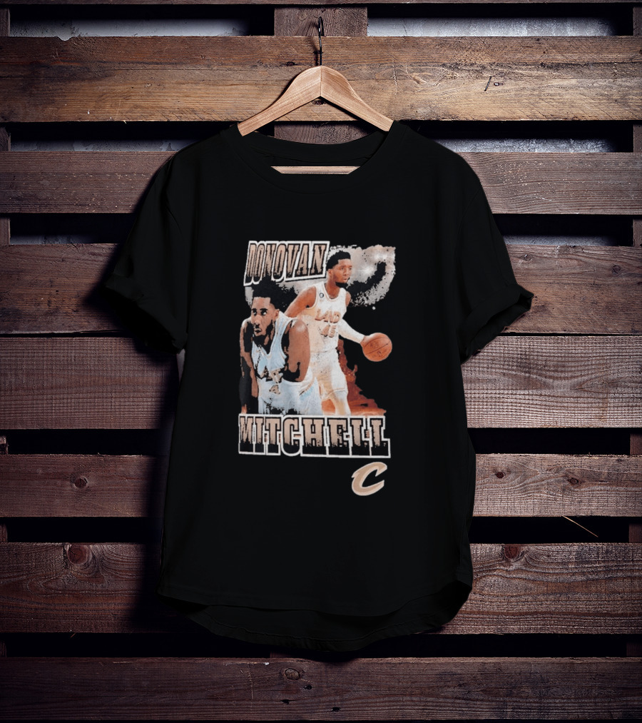 Donovan Mitchell Cleveland Cavaliers Player Portrait With Team T-Shirt