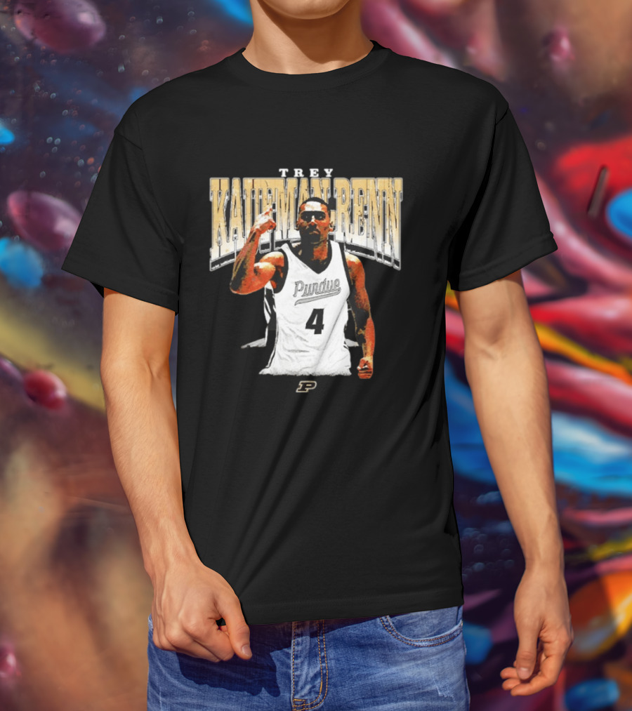 Trey Kaufman Renn Purdue Boilermakers Basketball Number 4 T-Shirt