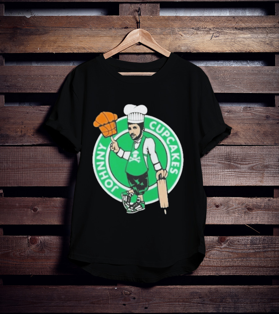 Johnny Cupcakes Chef Basketball Player With Rolling Pin And Basketball Cupcake T-Shirt