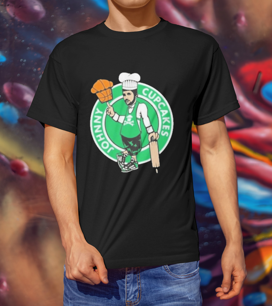 Johnny Cupcakes Chef Basketball Player With Rolling Pin And Basketball Cupcake T-Shirt