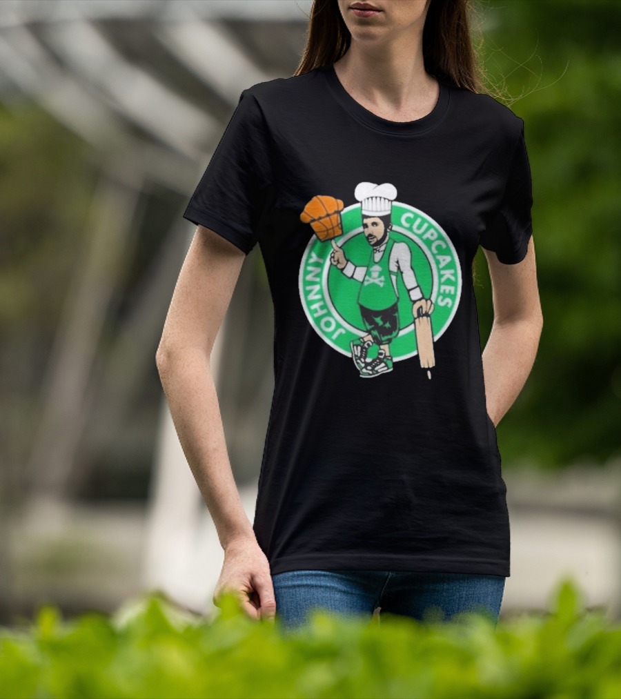 Johnny Cupcakes Chef Basketball Player With Rolling Pin And Basketball Cupcake T-Shirt
