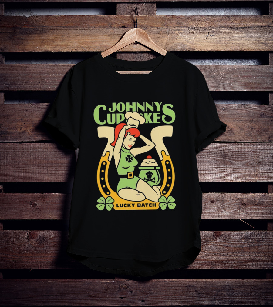 Johnny Cupcakes Lucky Batch Pin Up Girl Horseshoe T-Shirt