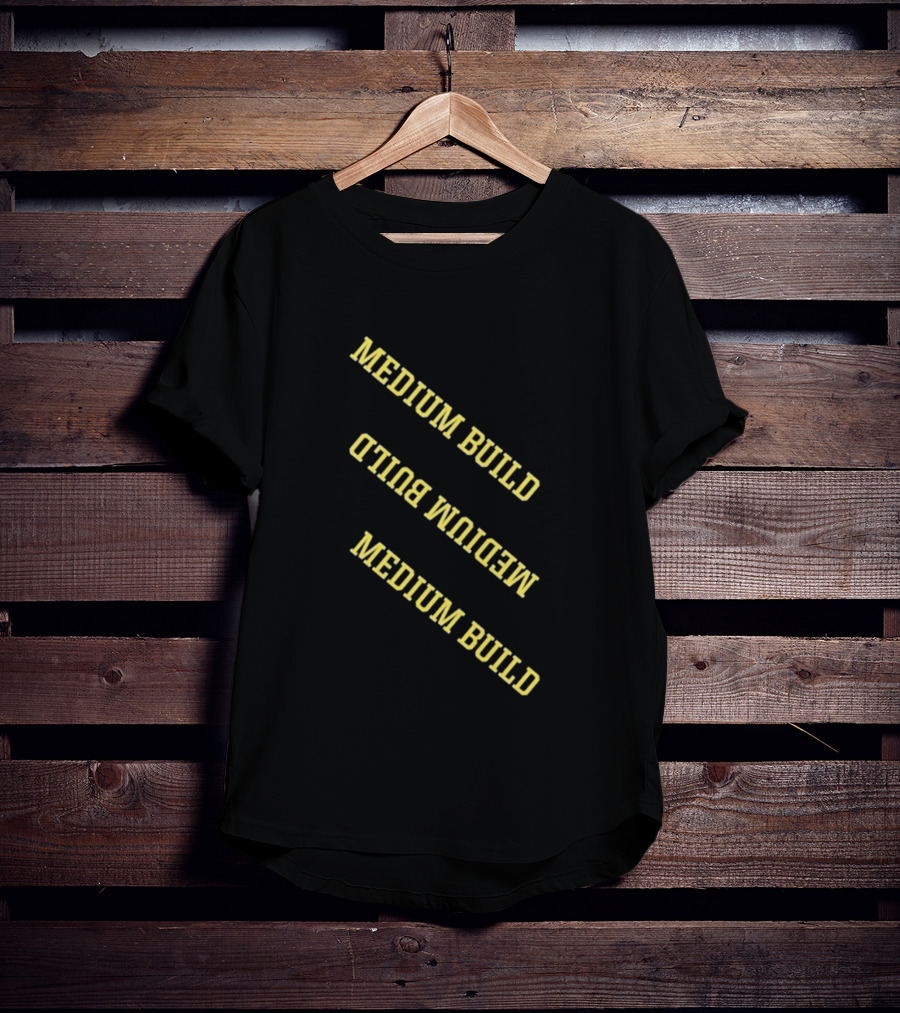 Medium Build Reversed Text Graphics Repetition T-Shirt