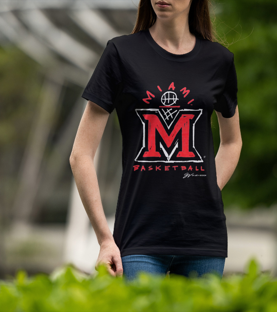 Miami M Basketball Net T-Shirt