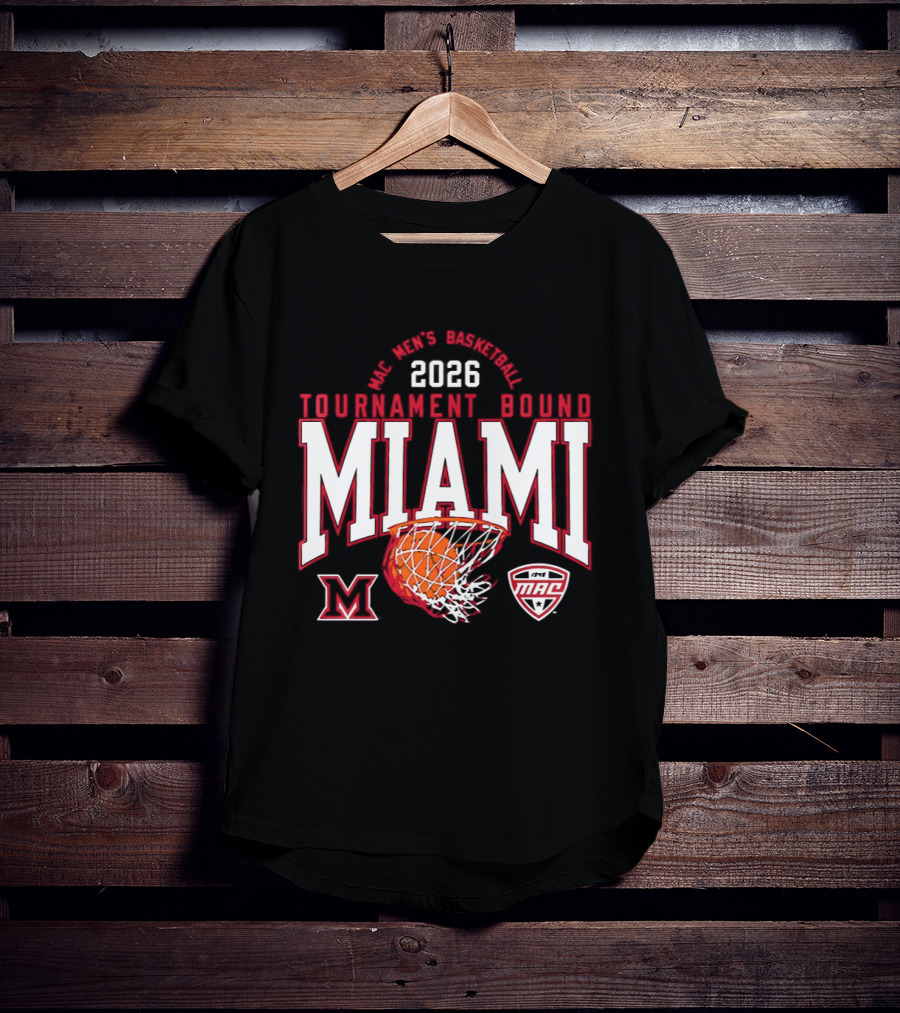 Miami RedHawks Men's Basketball 2026 Tournament Bound MAC Champions T-Shirt