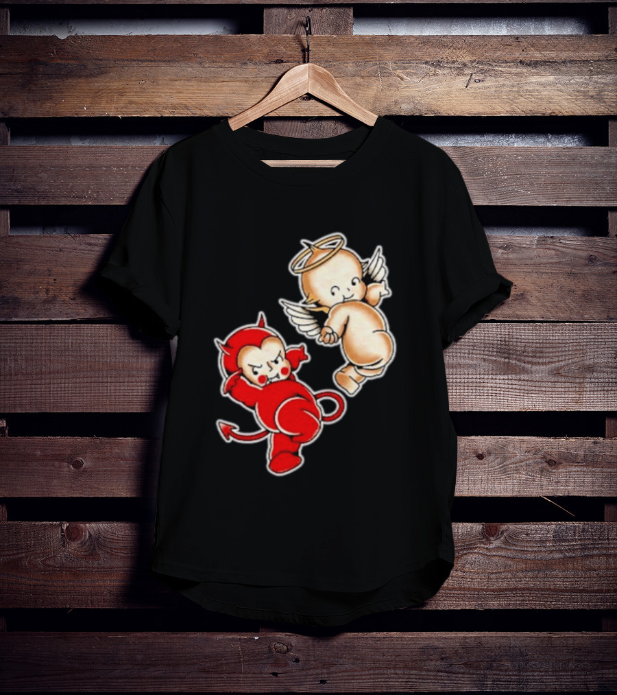 Kewpie Baby Devil Angel Cherubs Vintage Style Cute Cartoon Characters T-Shirt