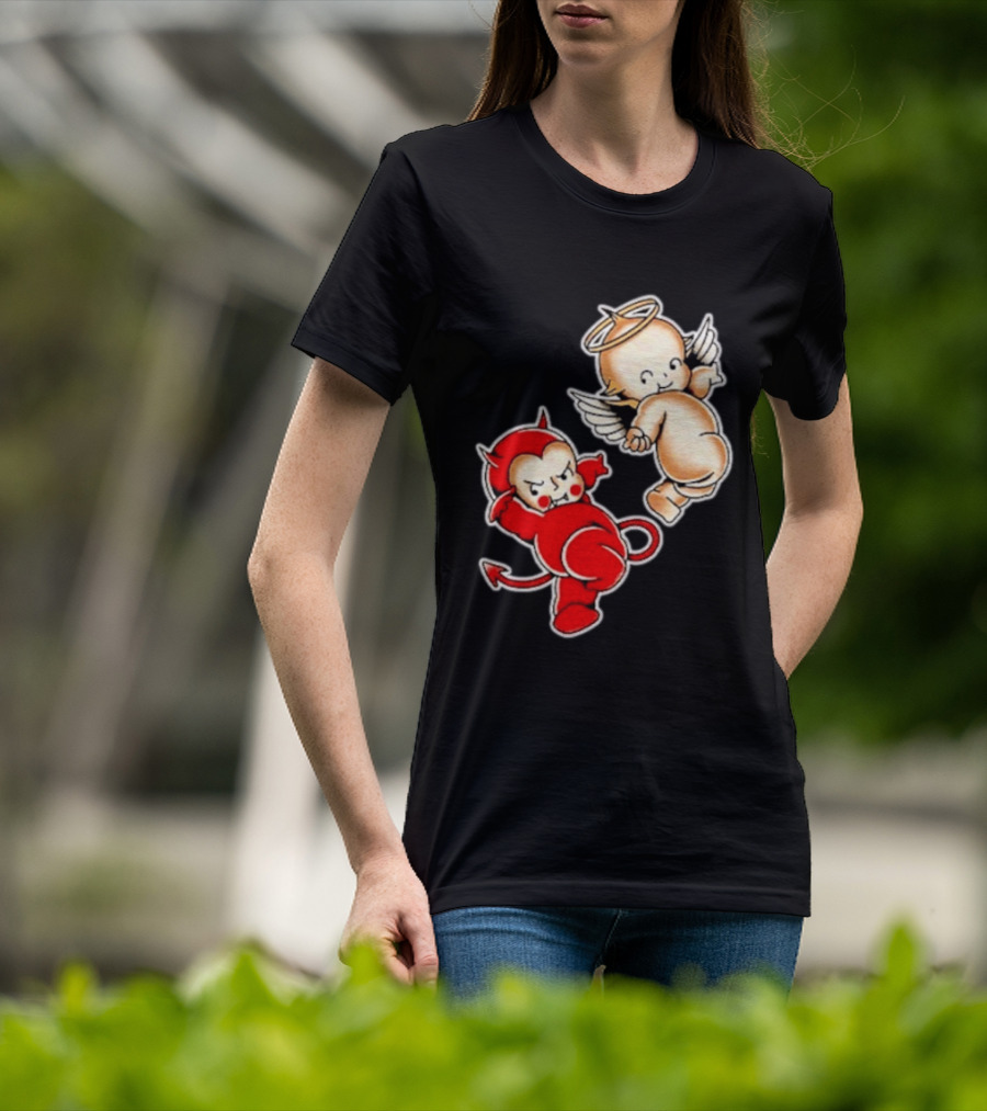 Kewpie Baby Devil Angel Cherubs Vintage Style Cute Cartoon Characters T-Shirt
