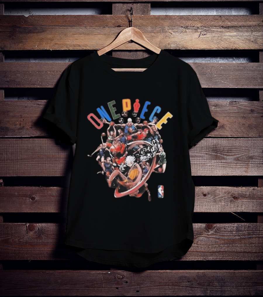 NBA One Piece Crossover 2026 Anime Sports Characters Collaboration T-Shirt