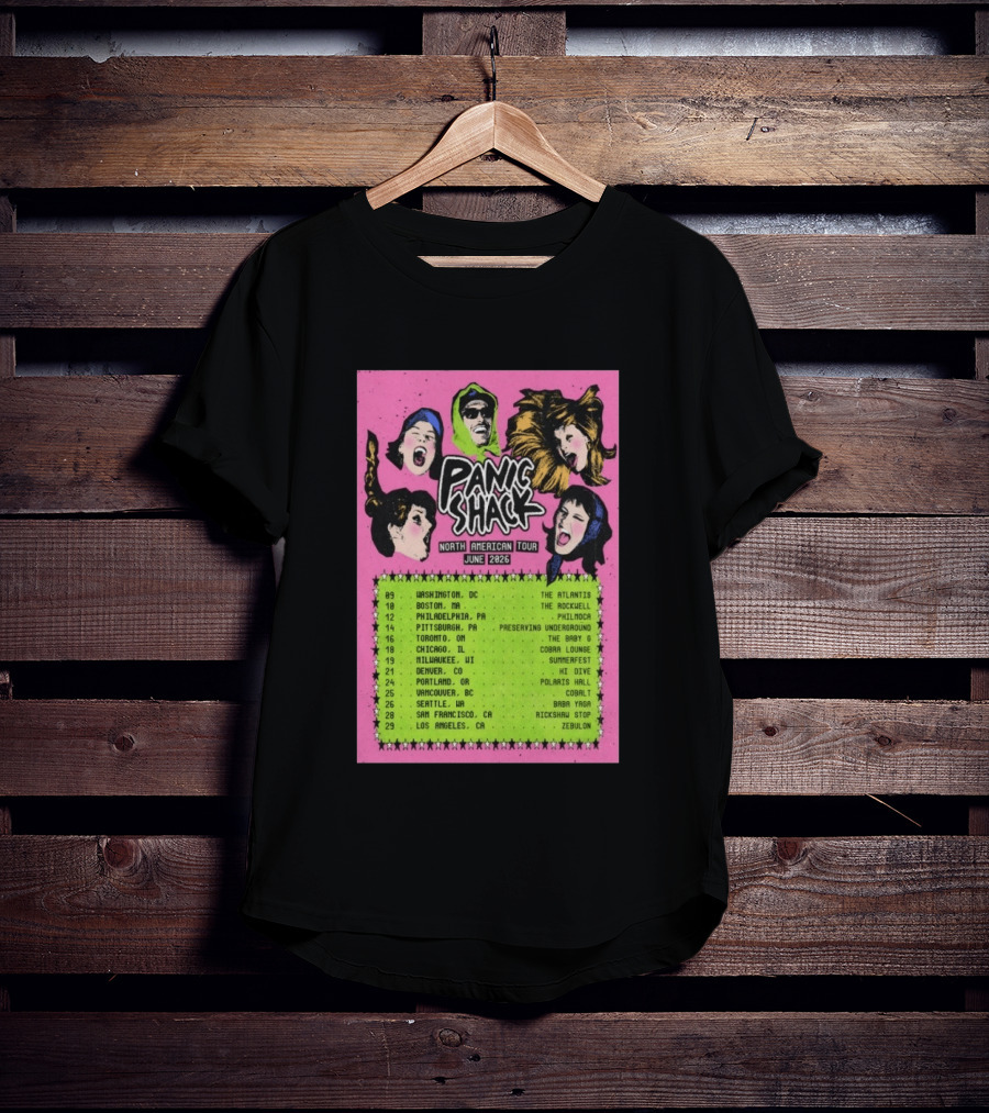 Panic Shack Na June 2026 Tour T-Shirt
