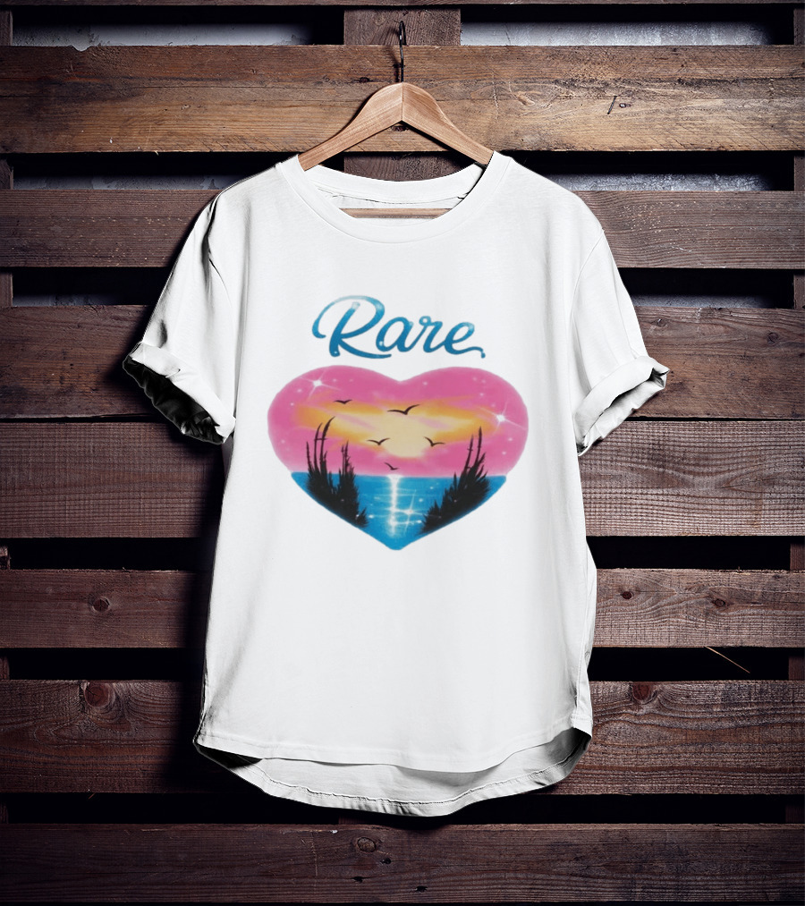 Selena Gomez Rare Heart Sunset Ocean Scene T-Shirt