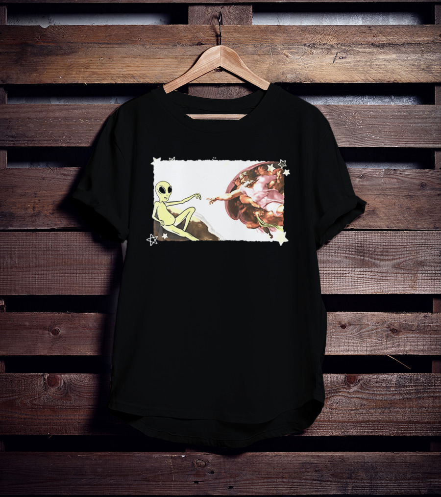 Big And Tall The Creation Of Aliens Extraterrestrial Renaissance Humor T-Shirt