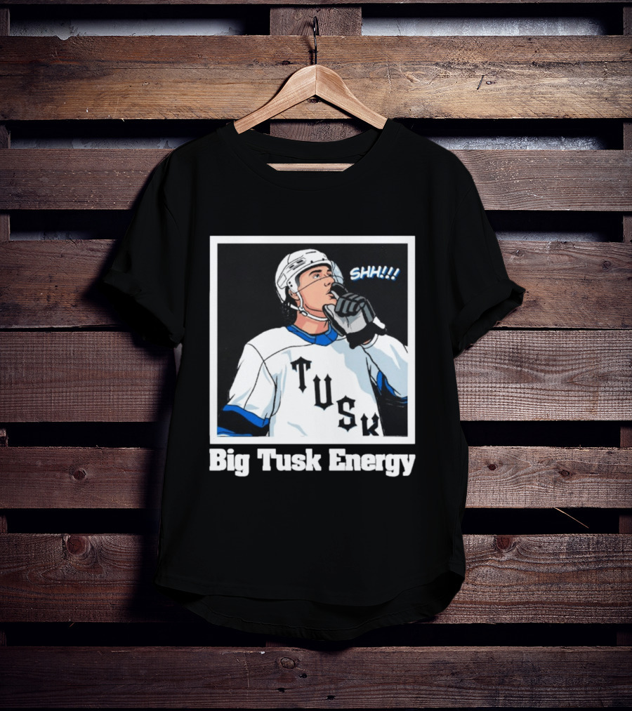 Big Tusk Energy Hockey Shhh Tusk Player White Uniform T-Shirt