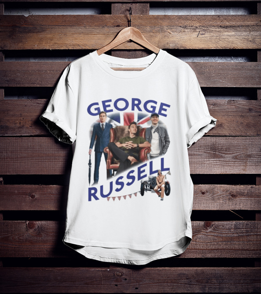 George Russell Formula 1 Driver Fashion And Lifestyle Collage T-Shirt