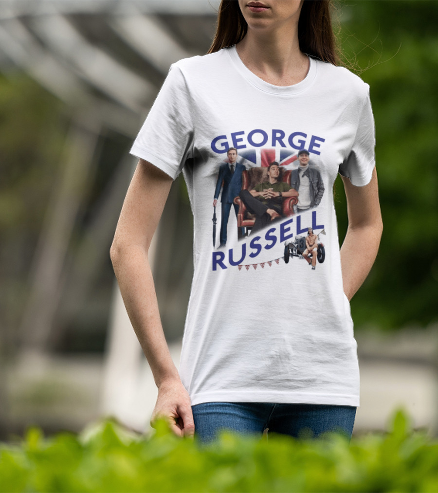George Russell Formula 1 Driver Fashion And Lifestyle Collage T-Shirt