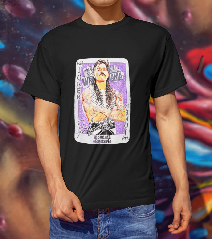 WWE WrestleMania Joker Card Dominik Mysterio T-Shirt