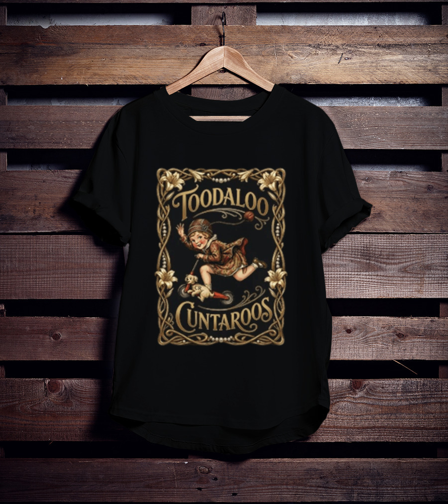Toodaloo Cuntaroos Vintage Roller Girl With Dog T-Shirt