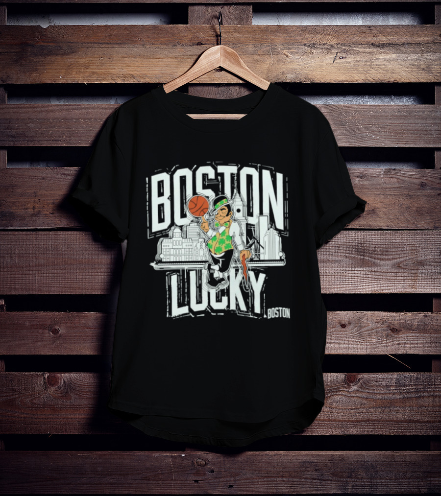 Boston Celtics Lucky City Basketball Skyline T-Shirt