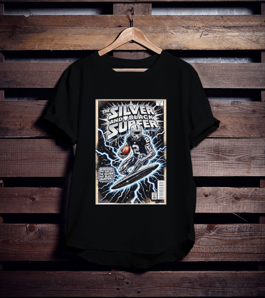Las Vegas Raiders The Silver And Black Surfer Year Two Comic Edition T-Shirt