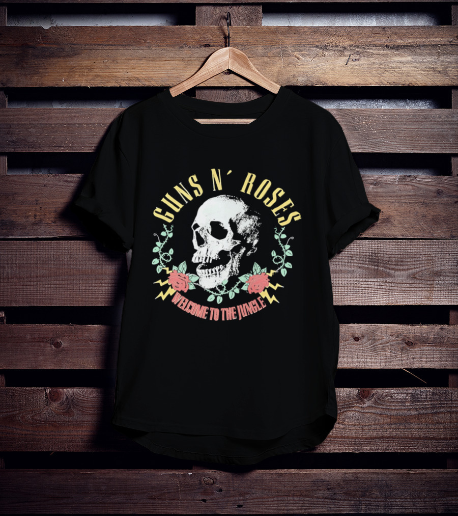 Guns N' Roses Skull Welcome To The Jungle Roses T-Shirt