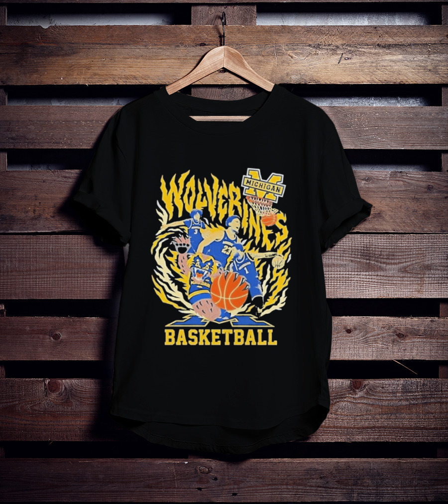Michigan Wolverines NCAA Final Four 2026 Basketball Players Bear T-Shirt