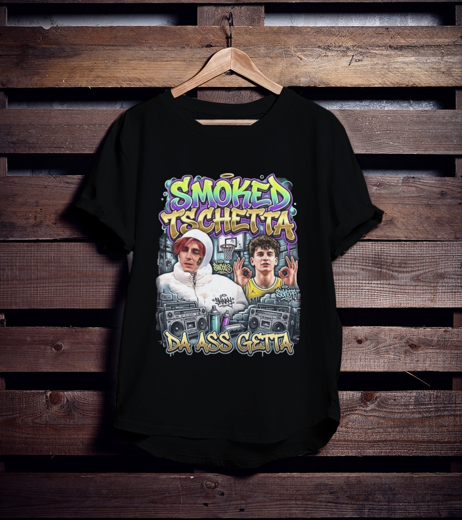 Smoked Tschetta Da Ass Getta Basketball Street Art Boomboxes T-Shirt