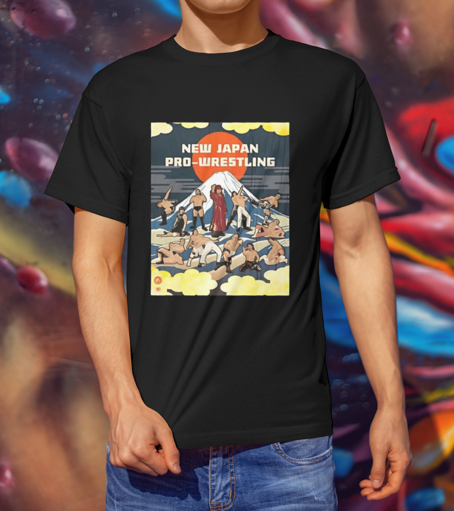 New Japan Pro Wrestling Wrestlers Mount Fuji T-Shirt