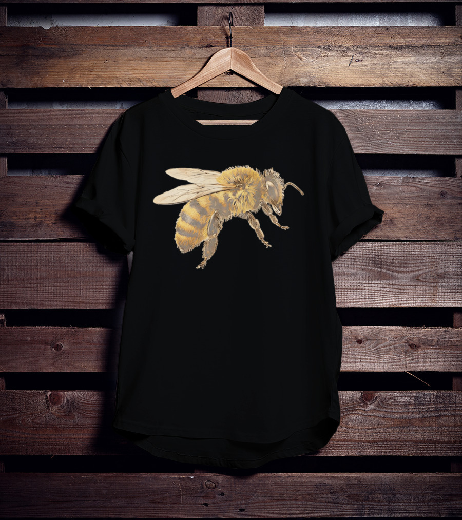 Honey Bee Realistic Illustration Detailed Insect T-Shirt